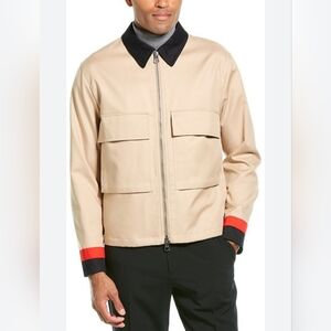 BURBERRY Men's Garbadine Waddingham Chore Beige Contrast Trim Jacket Size XL